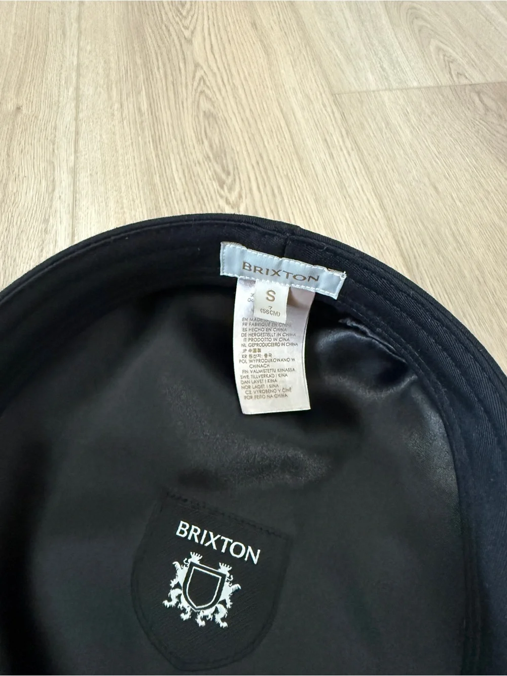 Brixton Black & White Gingham Baker Boy Cap